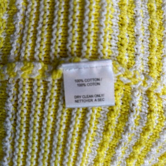 Trina Turk Ashbridge Yellow White Stripe Knit Cardigan XS Small - Picture 10 of 12